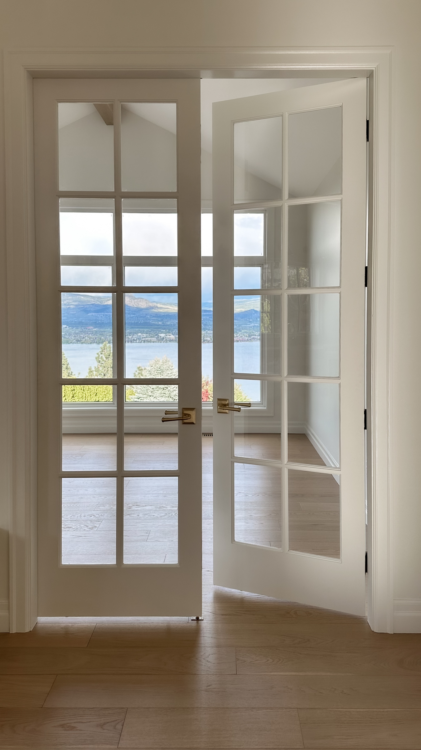 french doors with one side open